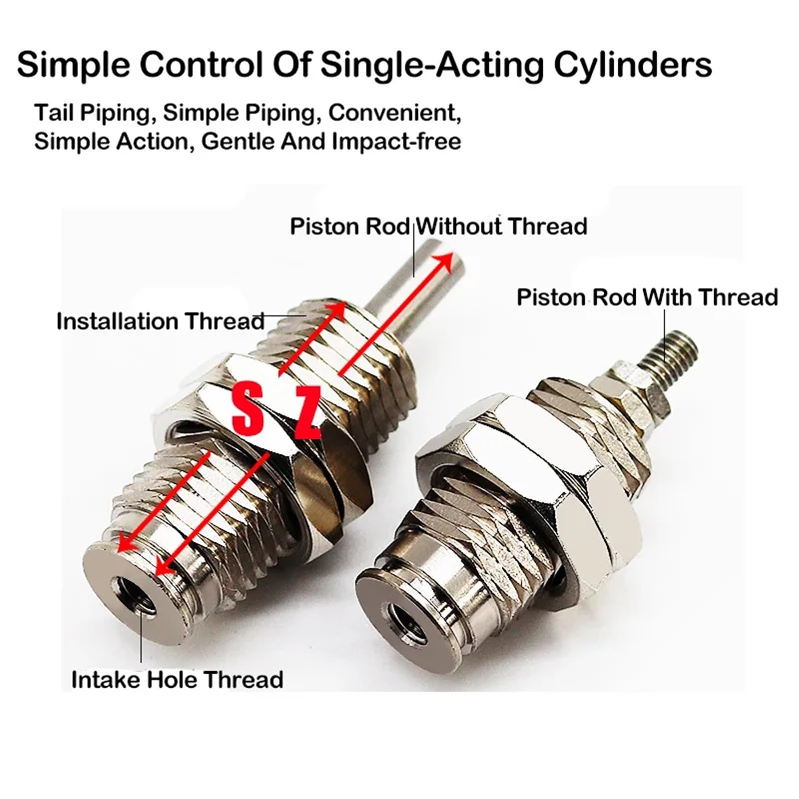 Heschen Cilindro Pneuatico Copatto In Alluinio, SDA 16-20, Alesaggio - Foto 7