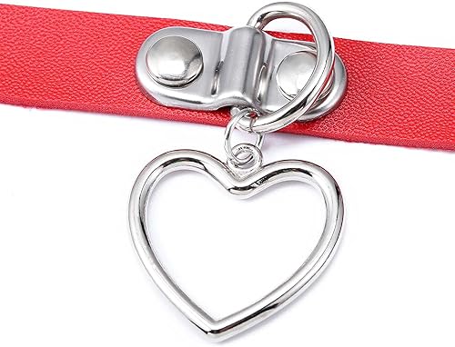 Miniatura 3 de Olbye Lock Heart Choker Necklace Short Black Leather Necklace Punk PU Collar Necklaces Cosplay Necklace Link Chain Gothic Necklace Jewelry for Women