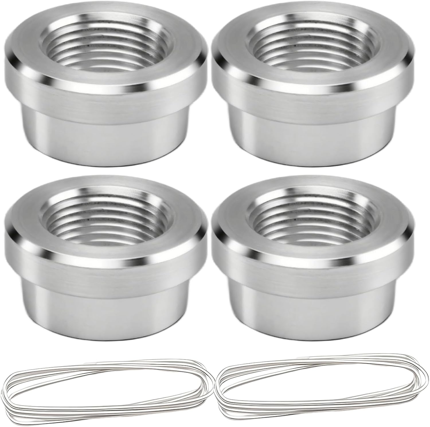 4 Pcs 3/4" NPT Female Weld on Bung Fittings, Aluminum Welded Joints, 3/4" NPT Weldable Fuel Tank Fittings with 2 Aluminium Welding Wires