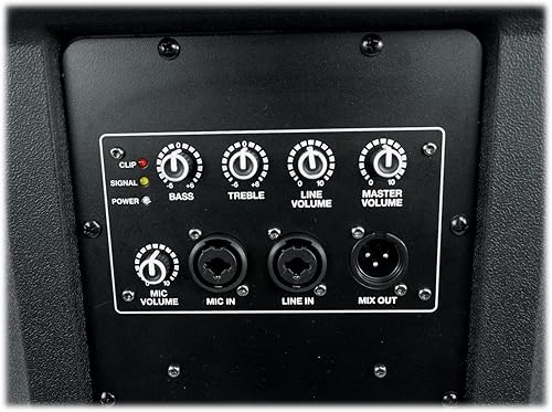 Miniatura 7 de Rockville DX15 2000 W 15 "Altavoz PA alimentado, mezclador de 2 canales, entradas XLR y 1/4", montaje en poste de doble ángulo, ángulo de monitor de