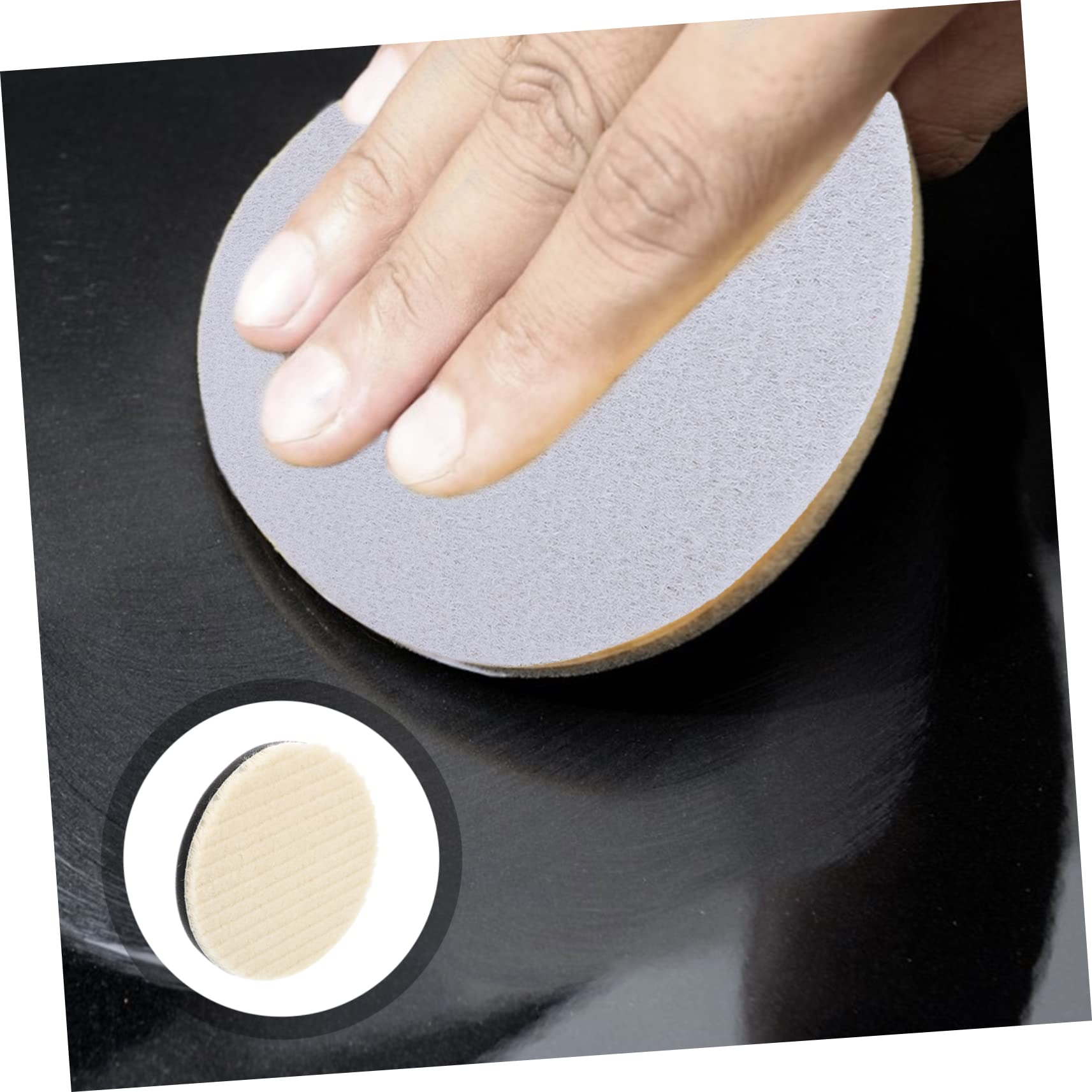 Gatuida 3pezzi Disco Lucidante Lana Auto-adesivo Per Lucidatura e Finitura Di Inossidabile e Tampone Professionale Per Lucidatura e Finitura Artigianale