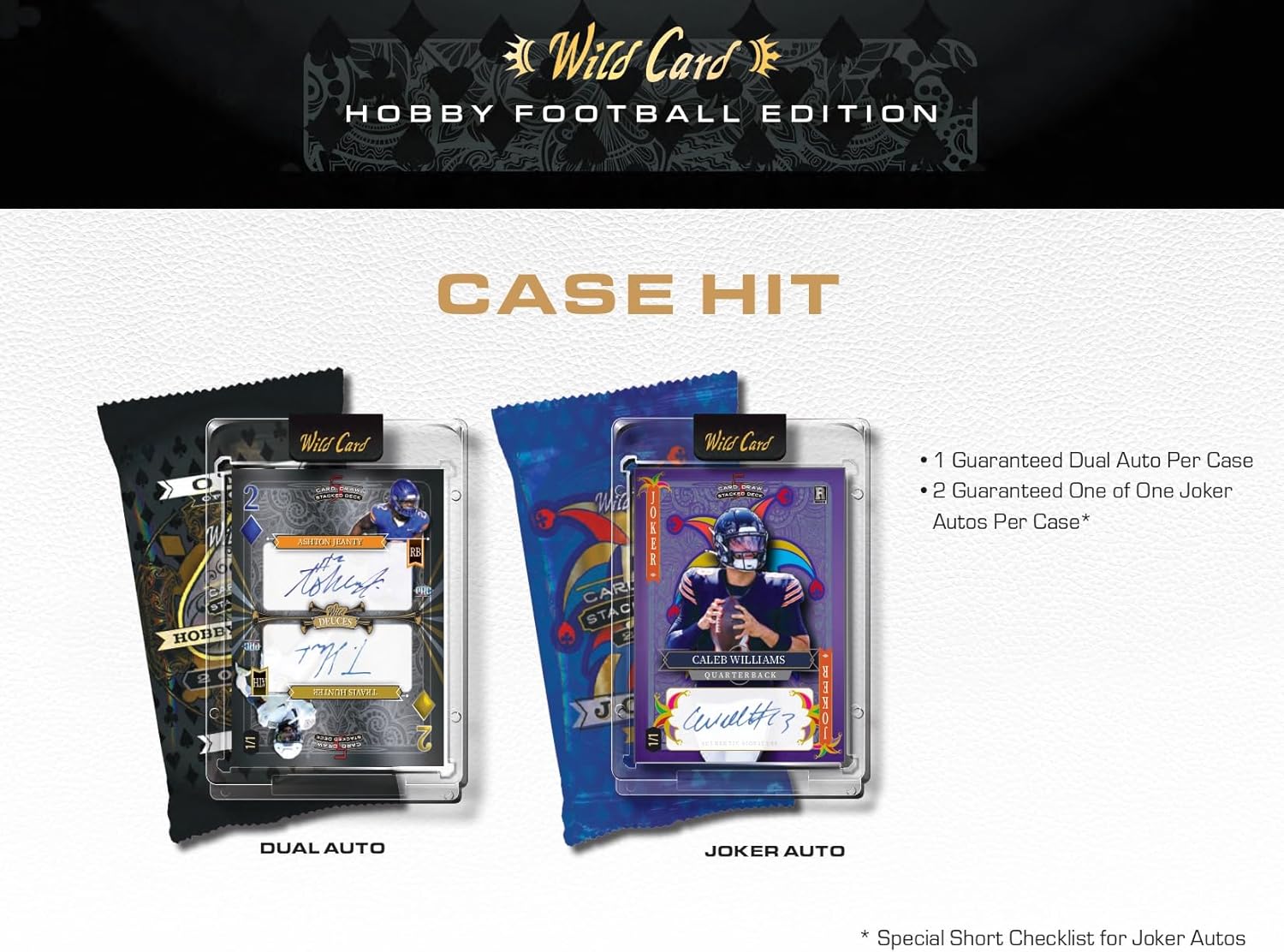 2024 Wild Card Five Card Draw Stacked Deck Football Hobby Trading Card Box (5 Autograph Cards Per Hobby Box Including a 1/1 Auto Encased Card)