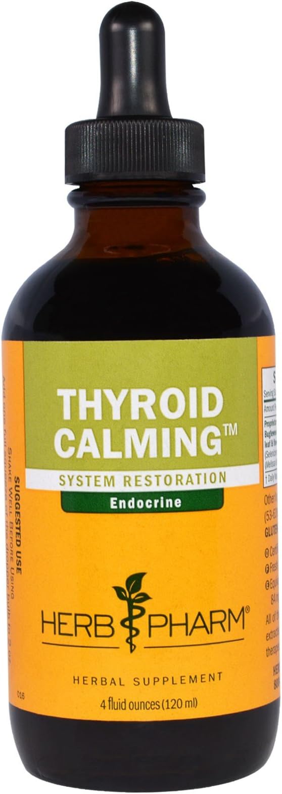 Herb Pharm Thyroid Calming Liquid Formula: Motherwort & Bugleweed Herbal Extract, Endocrine Support Tincture for Natural Endocrine Balance, Non-GMO Herbal Thyroid Calming Supplement, 4 oz*