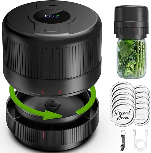 Mason Jar Vacuum Sealer Kit, Electric Sealer for Wide, Regular