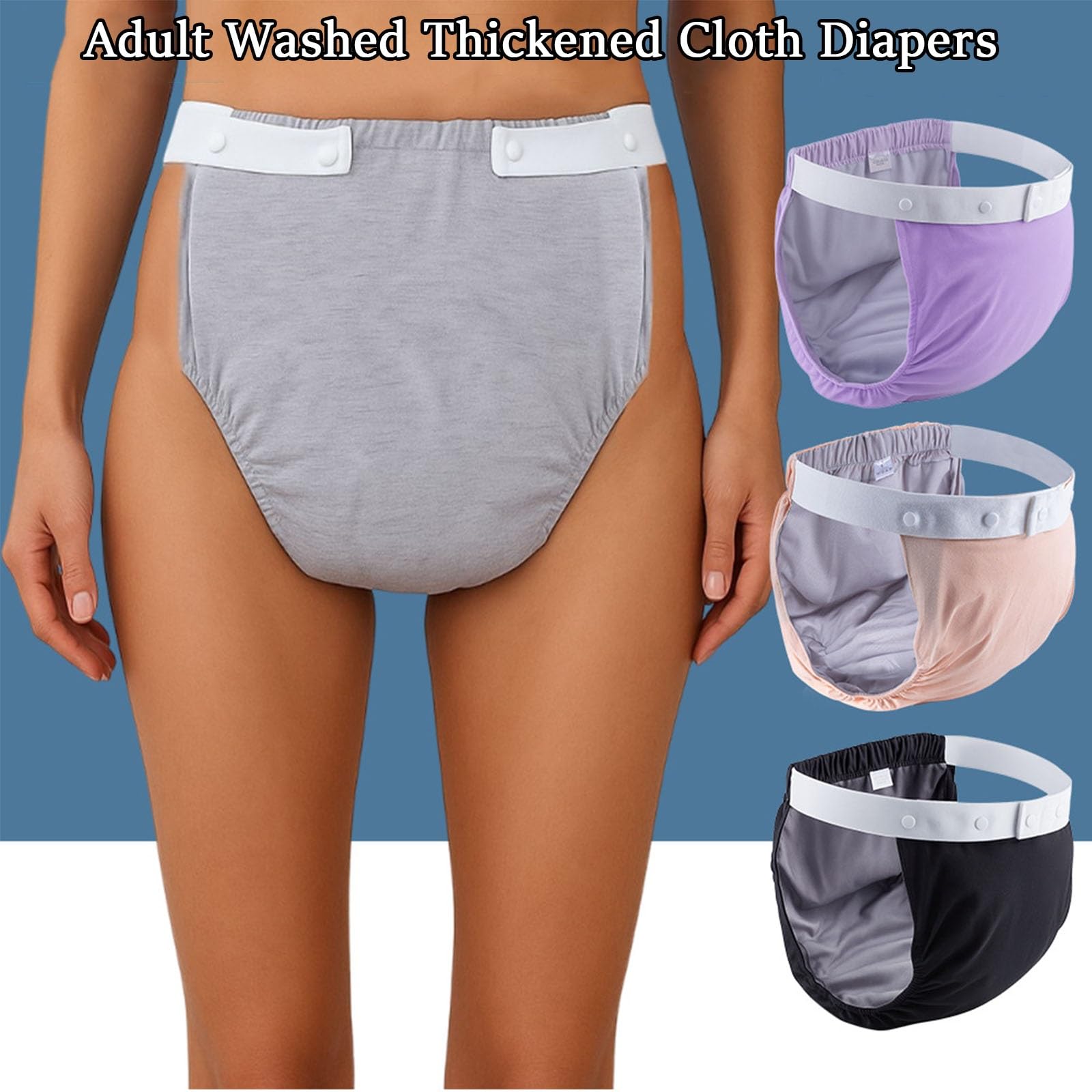 2 Stück Stoffwindeln für Erwachsene,Waschbar Baumwoll Höschen Inkontinenz Pants für Erwachsene Auslaufsichere Windeln Schützende Inkontinenz Unterwäsche(Orange+Purple,XX-Large)