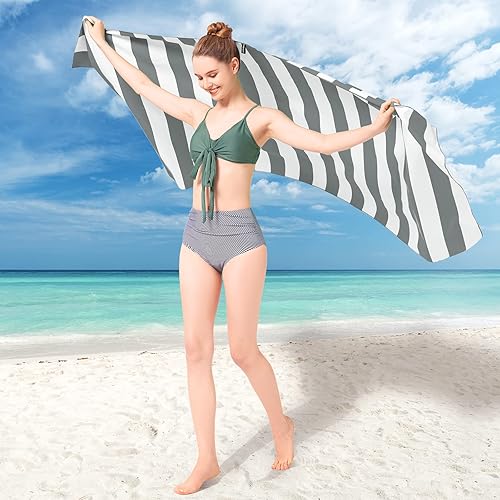 Miniatura 2 de Toalla de playa de microfibra de gran tamaño, toalla de viaje mediana (63 x 32), toalla de secado rápido para nadar, piscina, toalla de playa sin