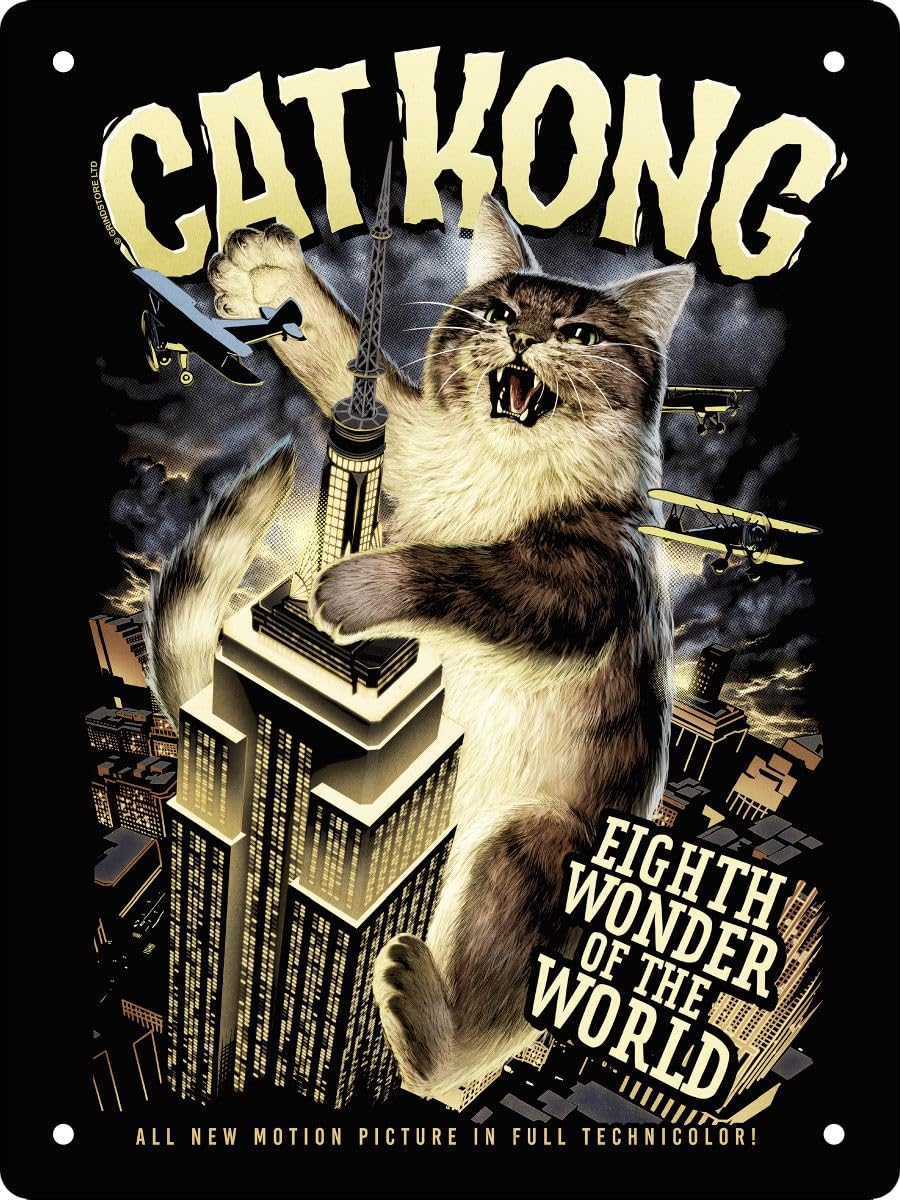 Grindstore Multicolour Horror Cats Cat Kong Mini Tin Sign