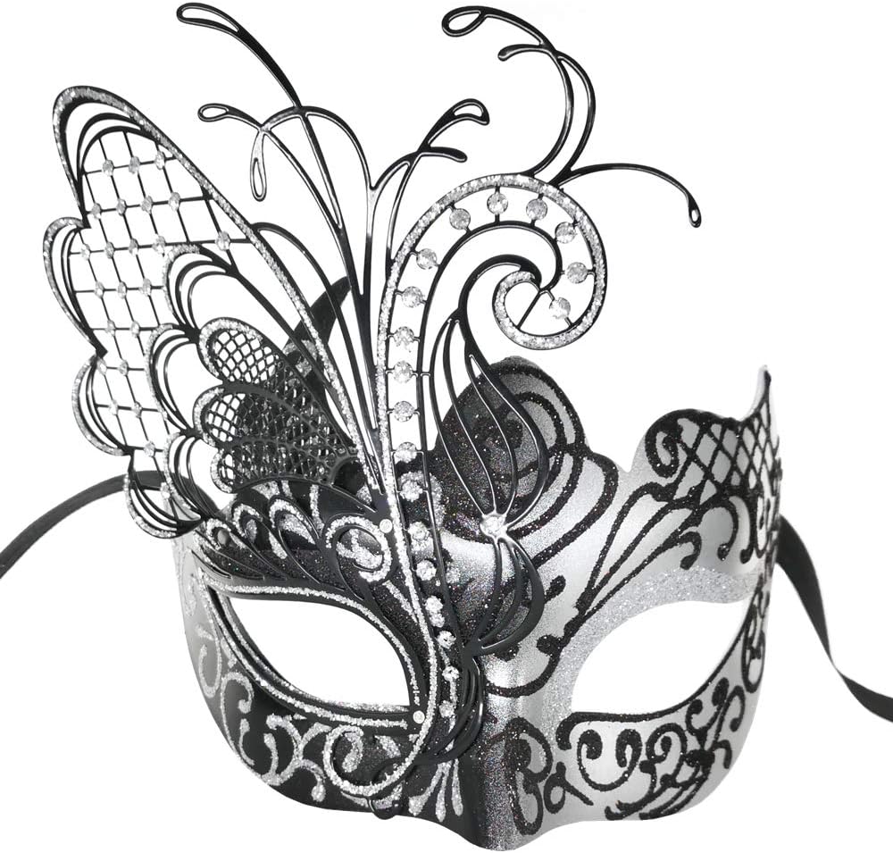 Various Butterfly Rhinestone Metal Venetian Women Mask for Masquerade/Mardi Gras Party/Sexy Costume Ball/Wedding