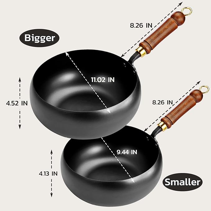 Sartén Wok de Hierro MACTANO 28 cm con Tapa y Espátula miniatura 2