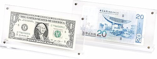 Miniatura 3 de IEEK Estuche acrílico para billetes de dólar, marco de dólar, soporte de papel transparente, protector de billetes de moneda, marco de papel para