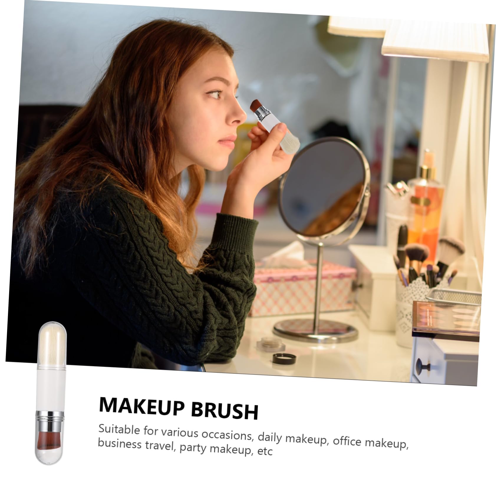 POPETPOP 3pezzi Pennello Telescopico Per Make-up Spazzola Fondotinta e Cipria Facile Da Pulire e Manutenere Strumento Versatile Per Appassionati Di Trucco Per Risultati Ottimali e Duraturi
