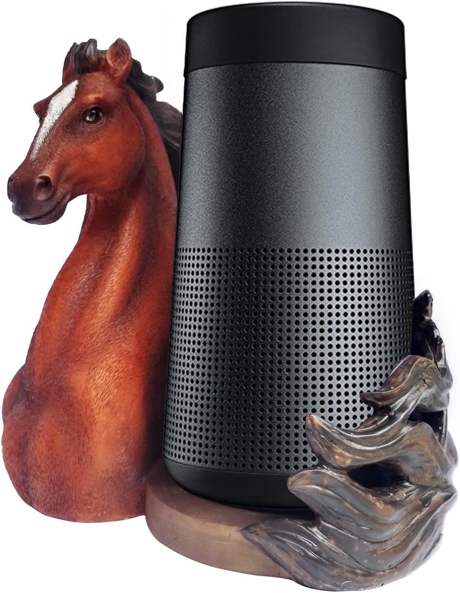 Horse Statue Crafted Stand Holder Station Guard for Bose SoundLink Revolve, UE Megaboom Bluetooth Speaker - BFF for Speaker