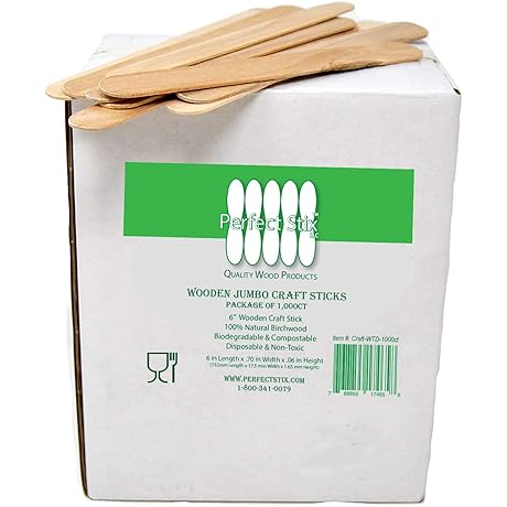 Perfect Stix Craft Jumbo Craft Sticks Bulk 1000