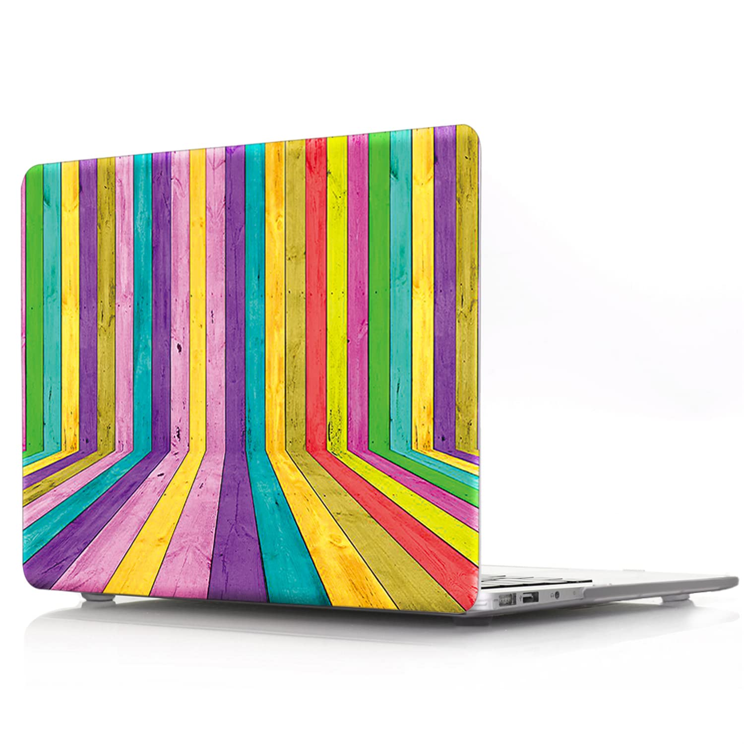 Coque MacBook 12 A1534 rigide aspect bois de grain avec protège-clavier - 7