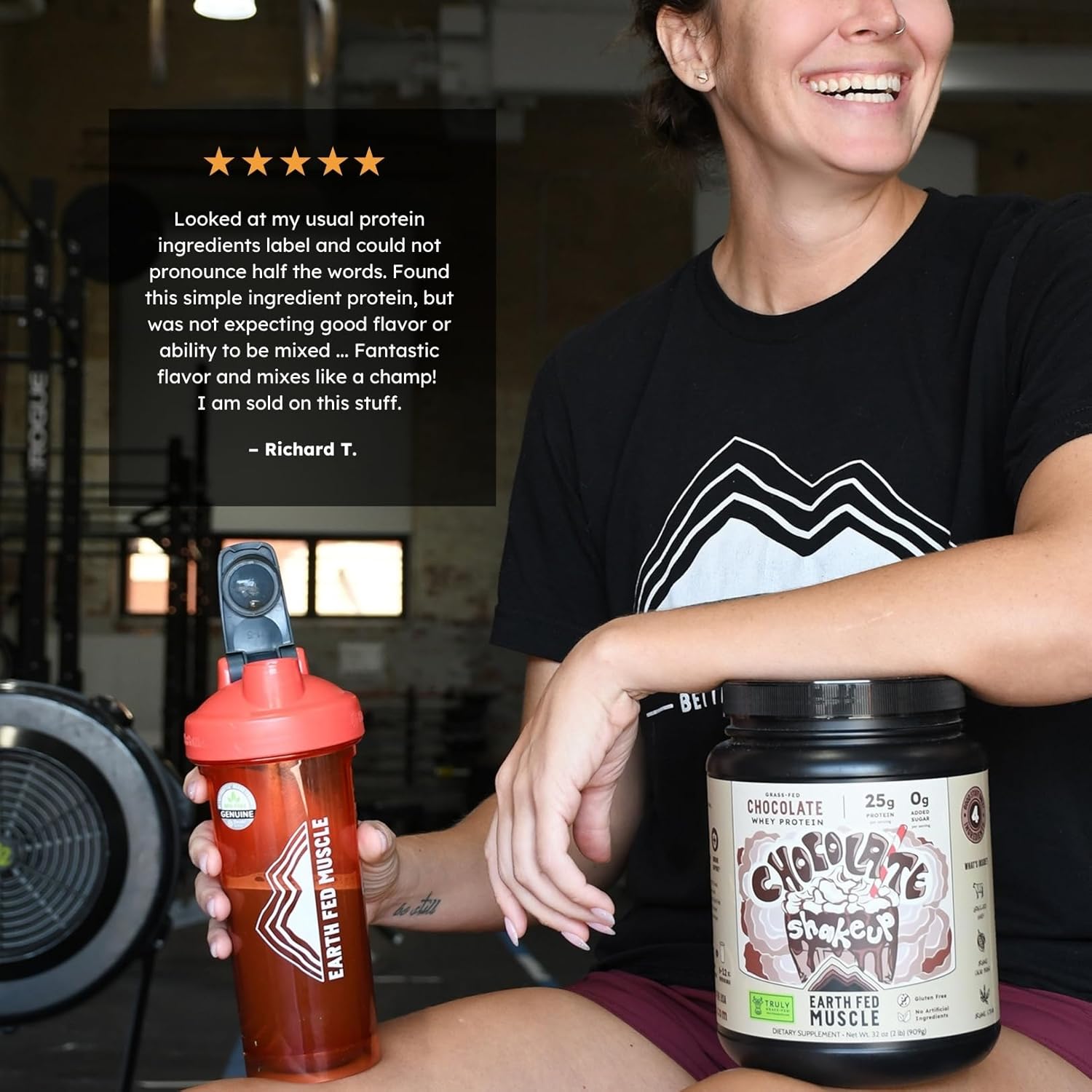 Earth Fed Muscle Chocolate Shakeup Truly Grass Fed Whey Protein Isolate NSF-Certified. No Artificial Ingredients, Soy Free, Gluten Free, Non-GMO and Hormone Free (2 Pound, 29 Servings, Chocolate) - Image 6