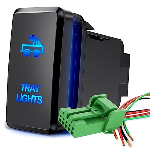 Miniatura 17 de Nilight Interruptor de Botón de Luces Traseras de 12V Encendido/Apagado con Kit de Cable Conector de 1.54" x 0.83" Repuesto para Toyota Tacoma