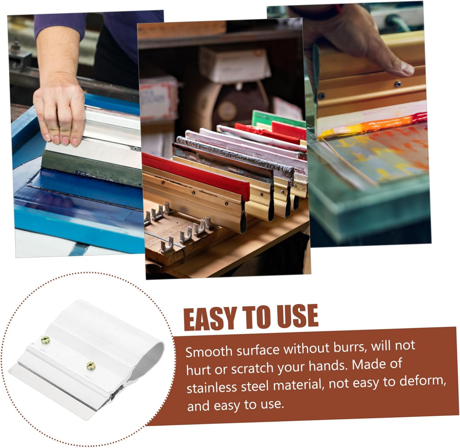 Squeegee Scraper Tool for Easy to Use Lightweight Stainless Steel Ink Scraper for and Adhesive Cleaning