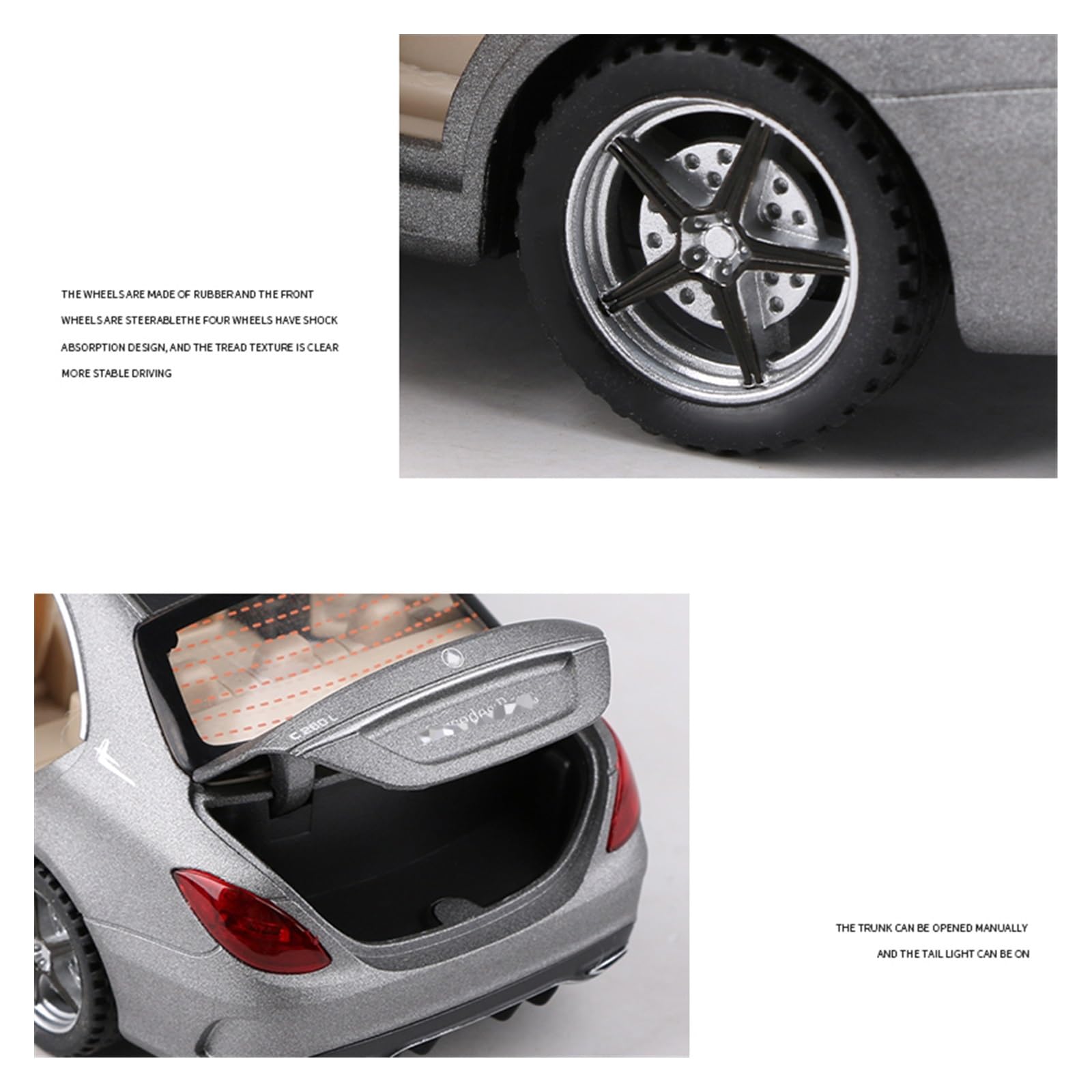 1:32 Per C260 Sport In Lega Pressofusa Modello Di Auto Giocattolo In Metallo Da Collezione Regalo(White,With box)