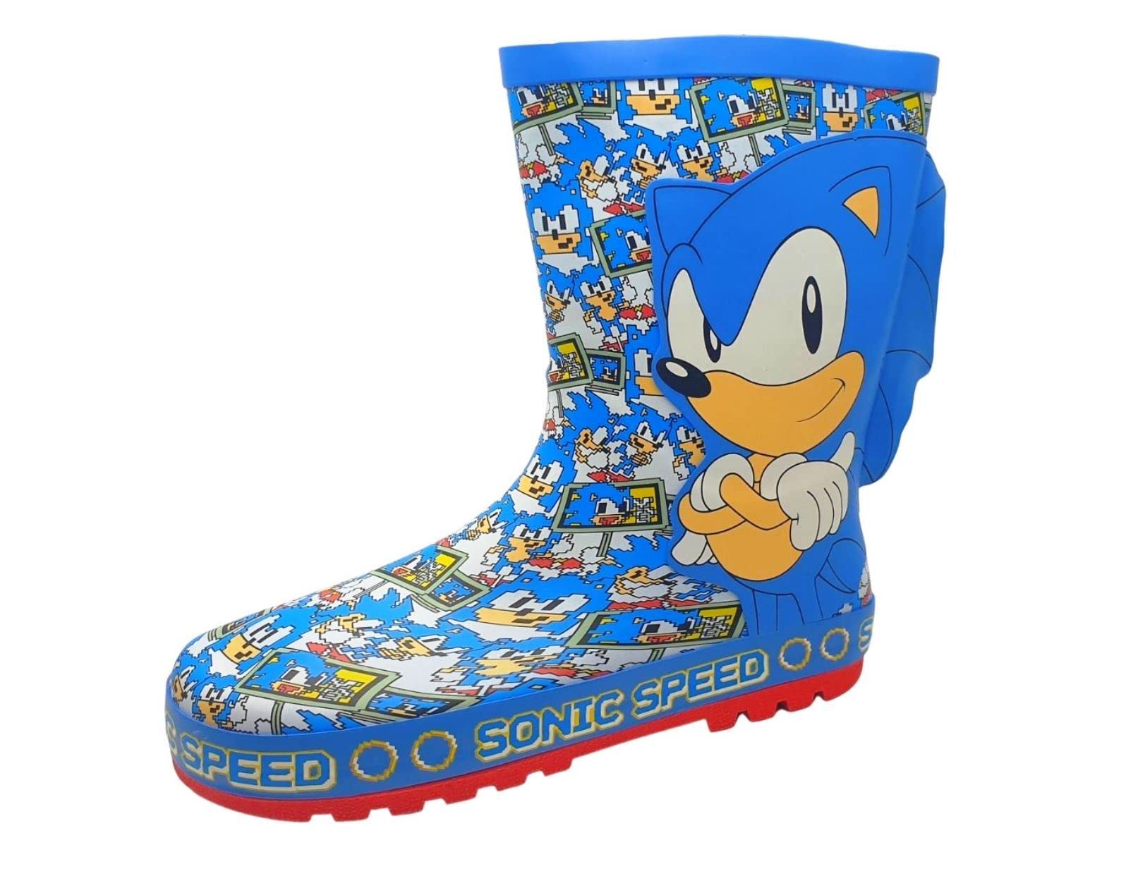 Sonic The Hedgehog Botas de lluvia de goma azul para niños