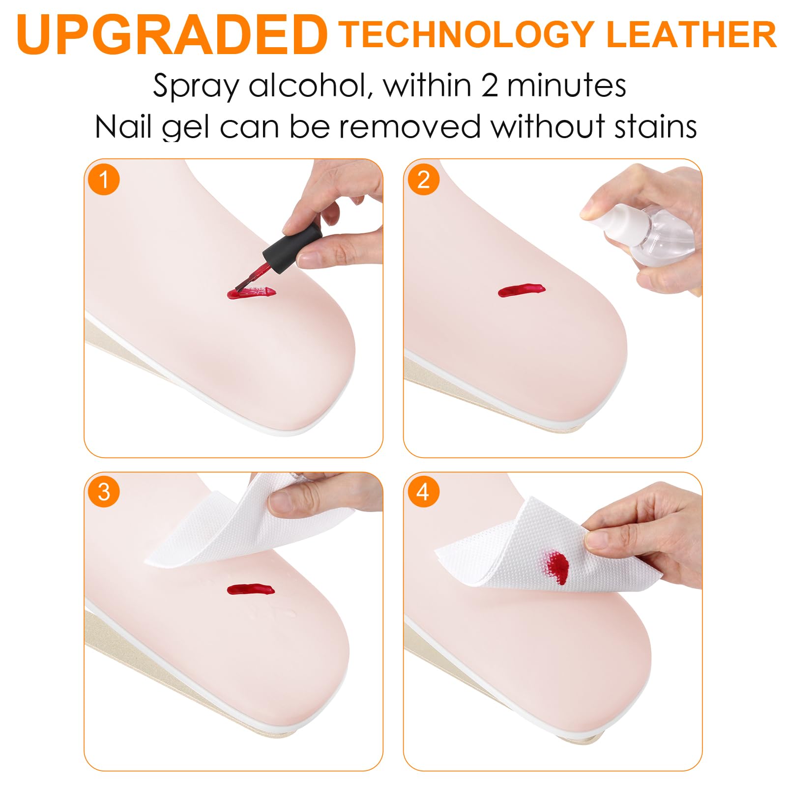 Upgraded U-Shaped Manicure Nail Arm Rest with 10° Incline, Pink and Gold