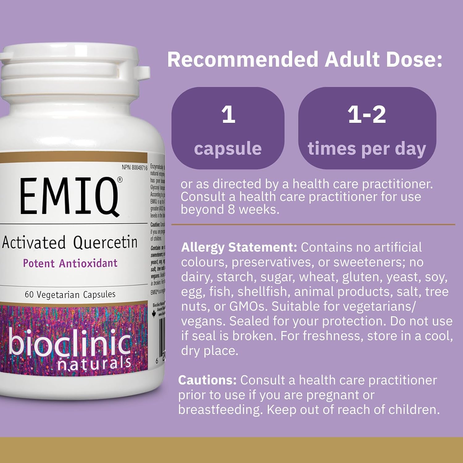 Bioclinic Naturals - EMIQ Activated Quercetin, 60 vcaps