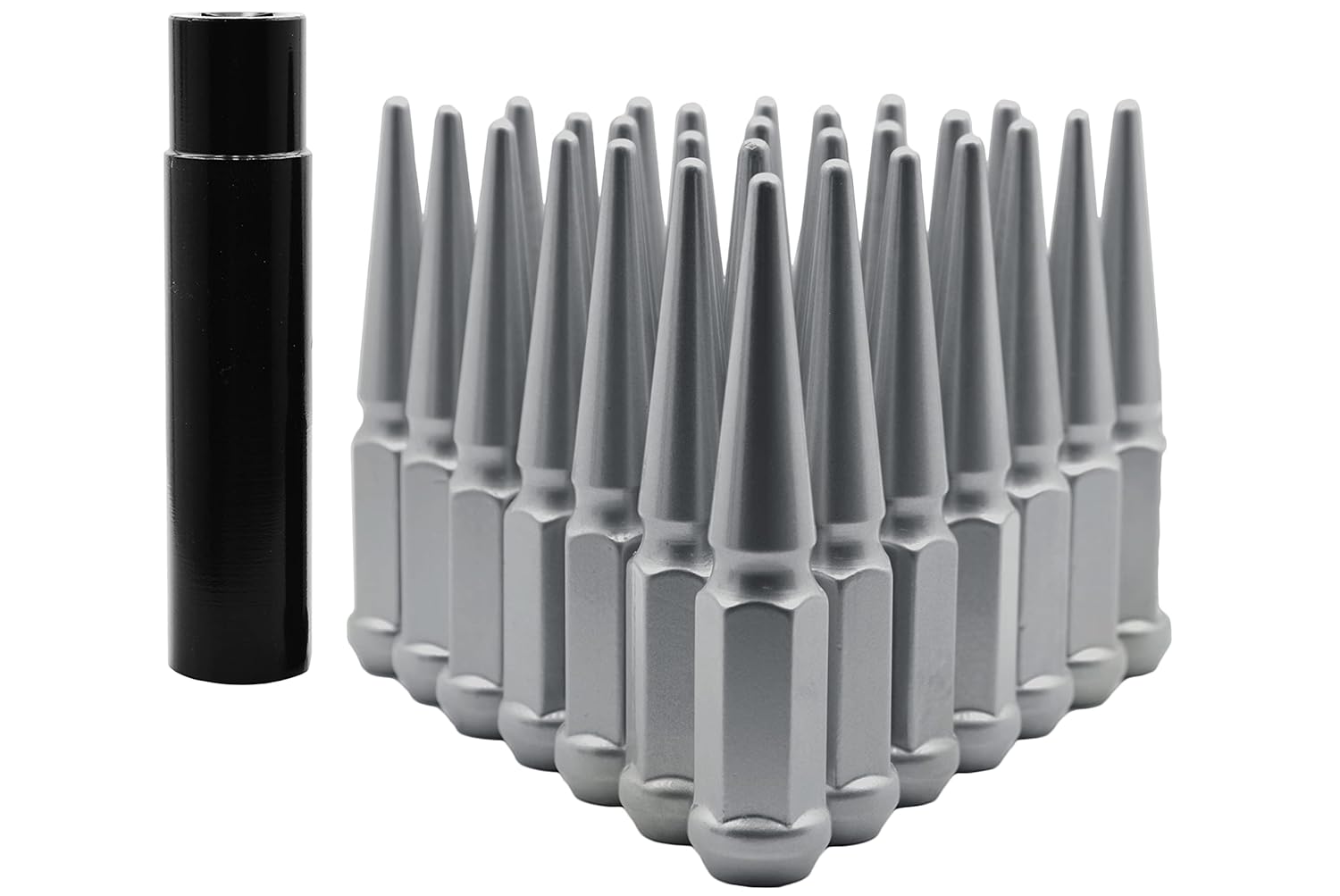 20 Pc All New Silver Spike Lug Nuts M14x1.5 4.5" Tall