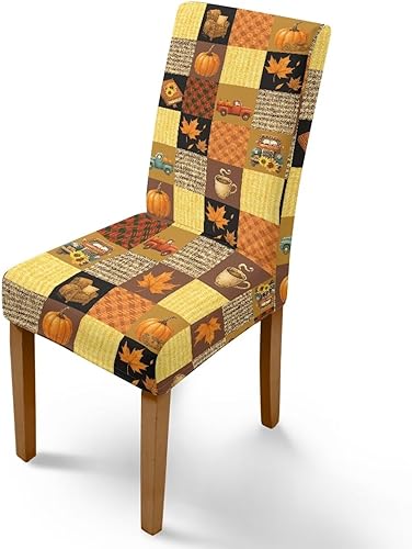 Miniatura 24 de Rnyleeg Fall Autumn Seat Covers for Dining Chairs Set of 4 Sunflower Themed Stretch Dining Chair Covers Soft Comfy Chair Slipcovers for Cocktail
