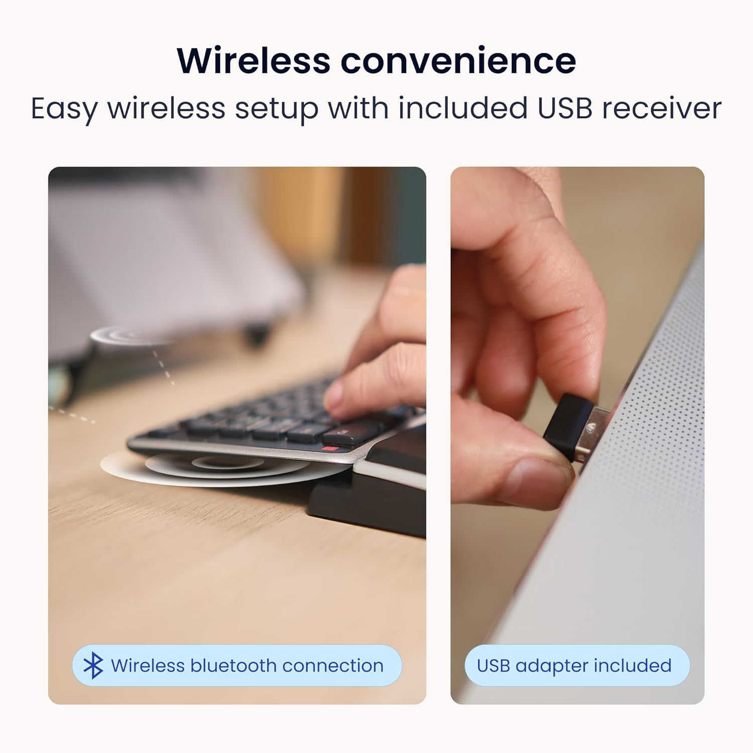 Contour Design Wireless Balance Keyboard: Designed for RollerMouse and SliderMouse - Compact Size, Adjustable Tilt to Support Wrist Strain, Plug & Play PC/Mac