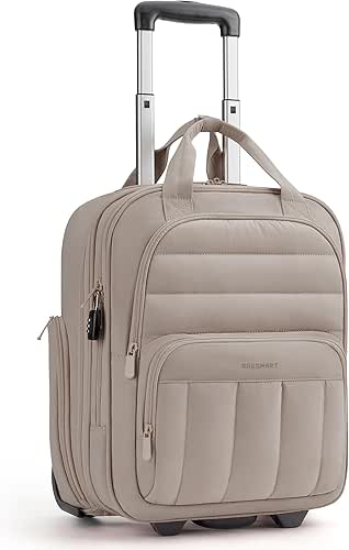BAGSMART Small Underseat Carry on Luggage with Wheels, 16 inch