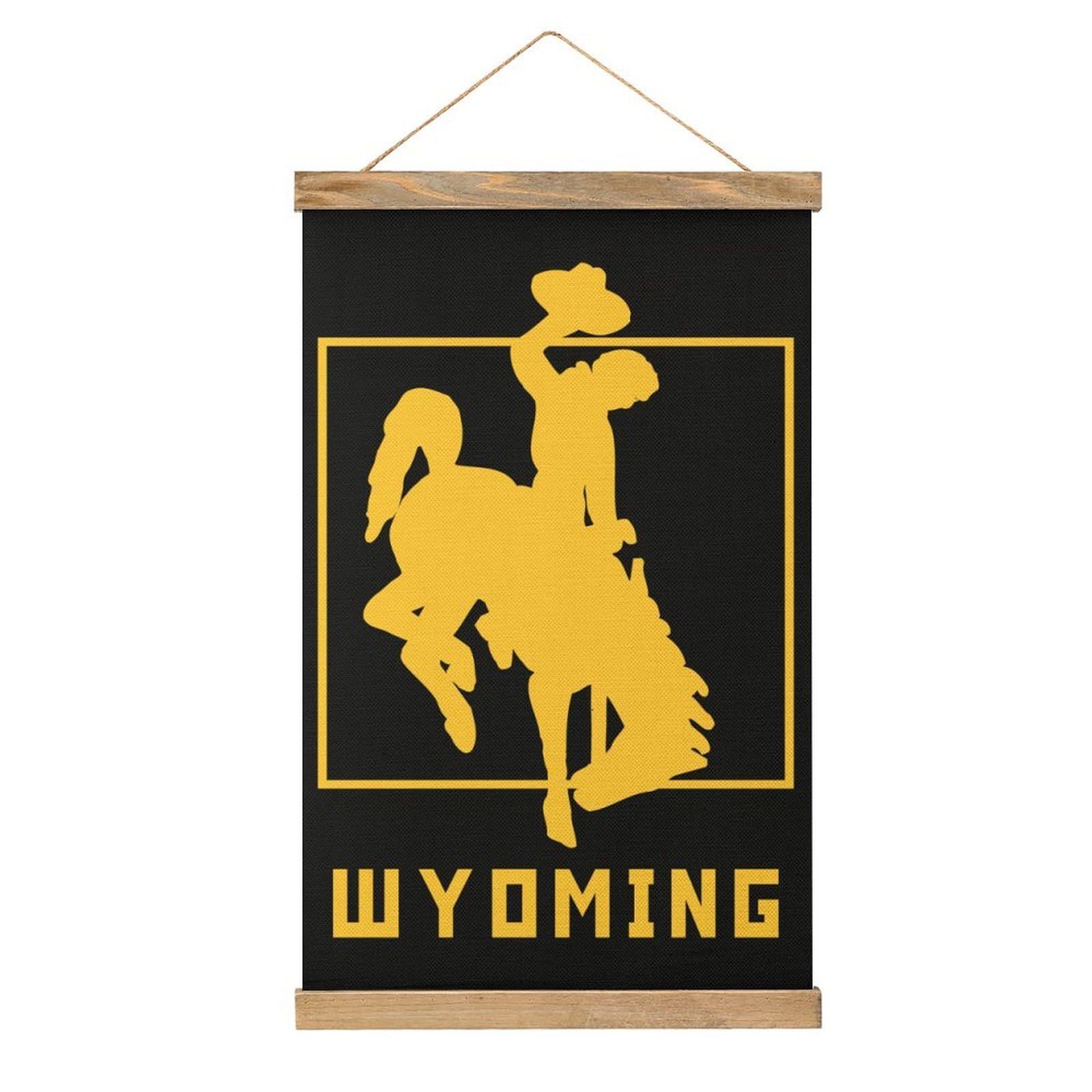 CGSBNGHA Wyoming Flag Wall Art Prints Linen Hanging Painting Scroll Paintings Pictures Decor for Home