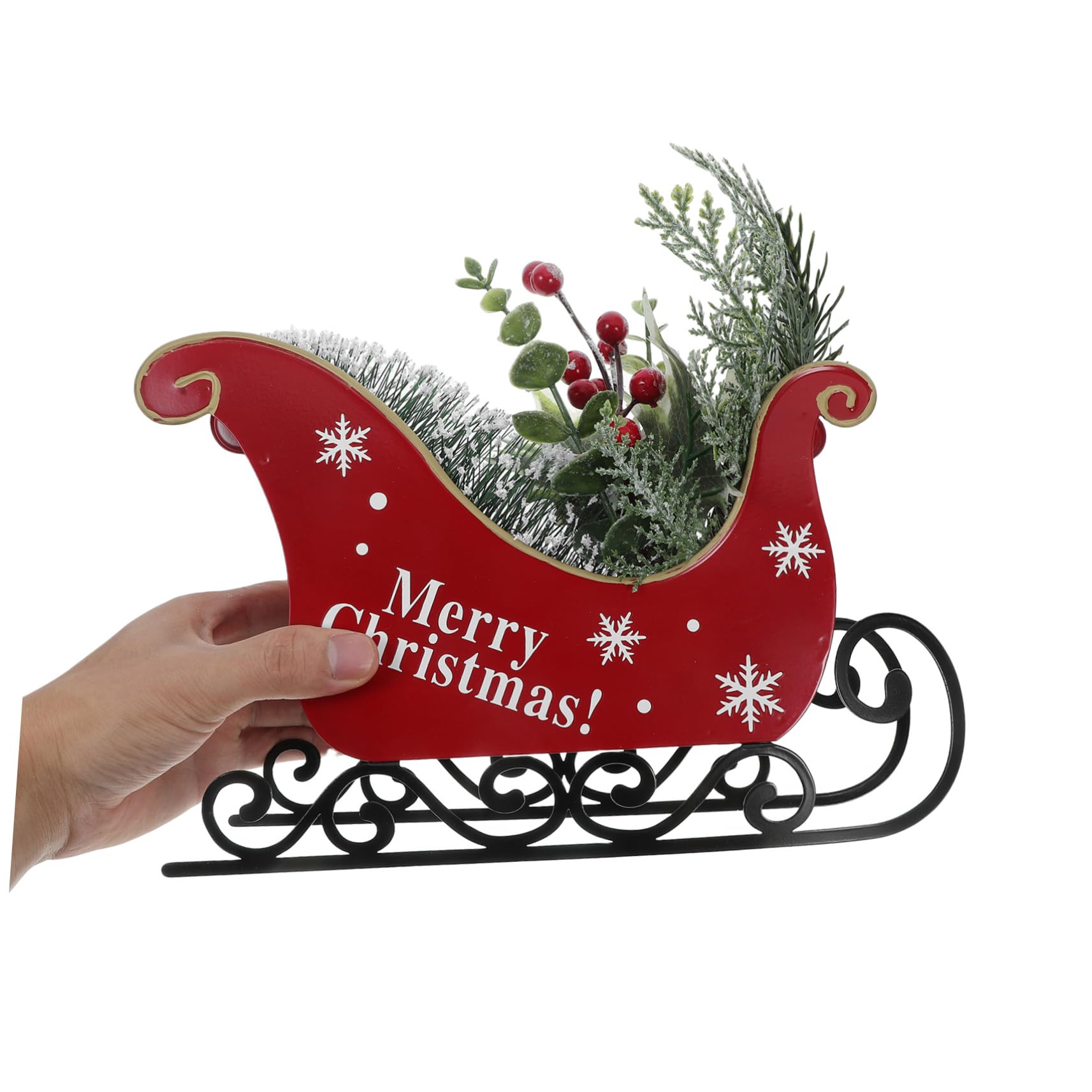 Slitta Natalizia in Decorazione della Tavola per Casa e Ufficio Ornamento Natalizio Classico Centrotavola per Feste di Natale