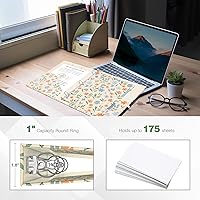 Vista 46 de Ospelelf Mini 3 Ring Binder, 2 Inch, Cute Pink Marble Binder for 5.5" x 8.5" with 5 Tab Dividers, File Folder Labels and Low Profile Clipboards