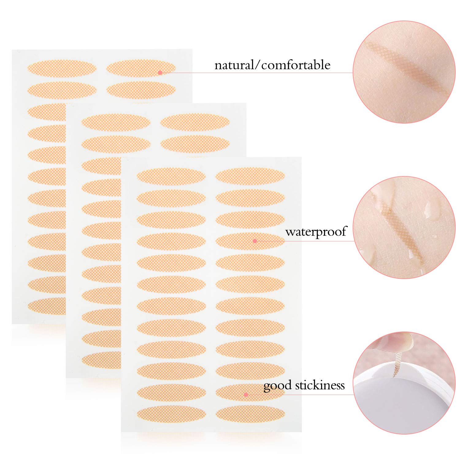 Natural Breathable Single Side Eyelid Tapes Stickers, BIG ROUND CHARMING Eyes, Medical-use Fiber Eyelid Strips, Instant lift Eye Lid Without Surgery, Perfect for Hooded, Droopy, Uneven, Mono-eyelids