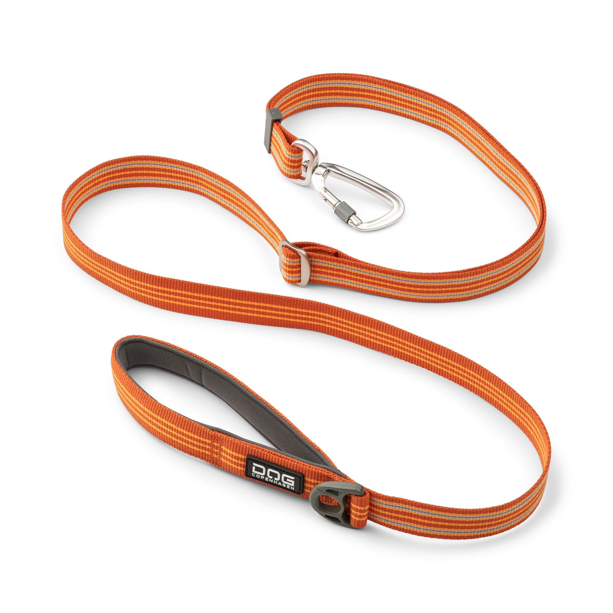 DOG Copenhagen Urban Freestyle 3.0 Dog Lead - Training Lead for Dogs - Adjustale Dog Leash - Padded for comfort - Reflective Trims - Strong Aluminum Carabiner, Orange Sun, L
