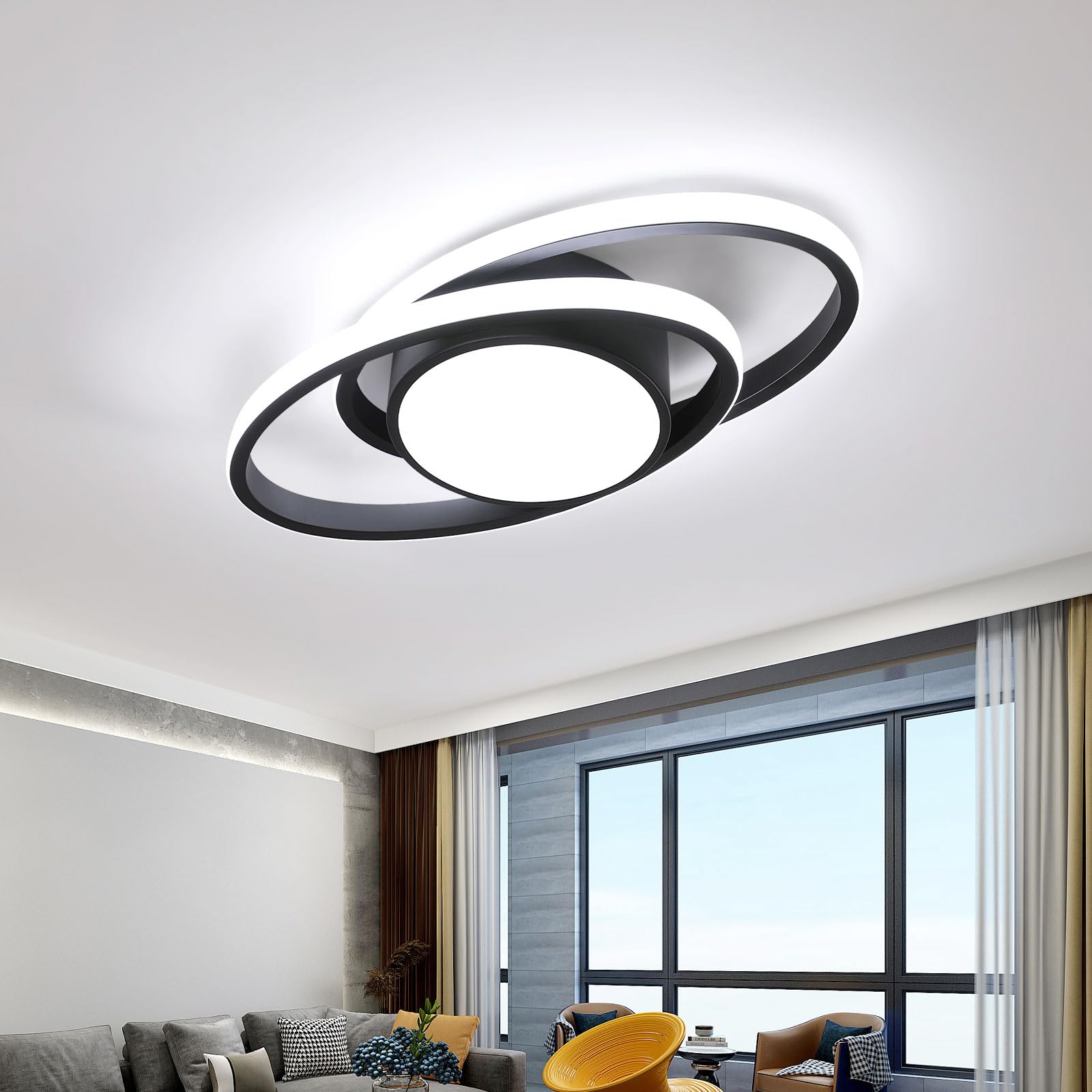 39W Plafon LED Techo 6500K 4290LM Lampara Techo Redonda 38CM Lampara LED Techo Moderna para Salón, Dormitorio, Pasillo, Comedor