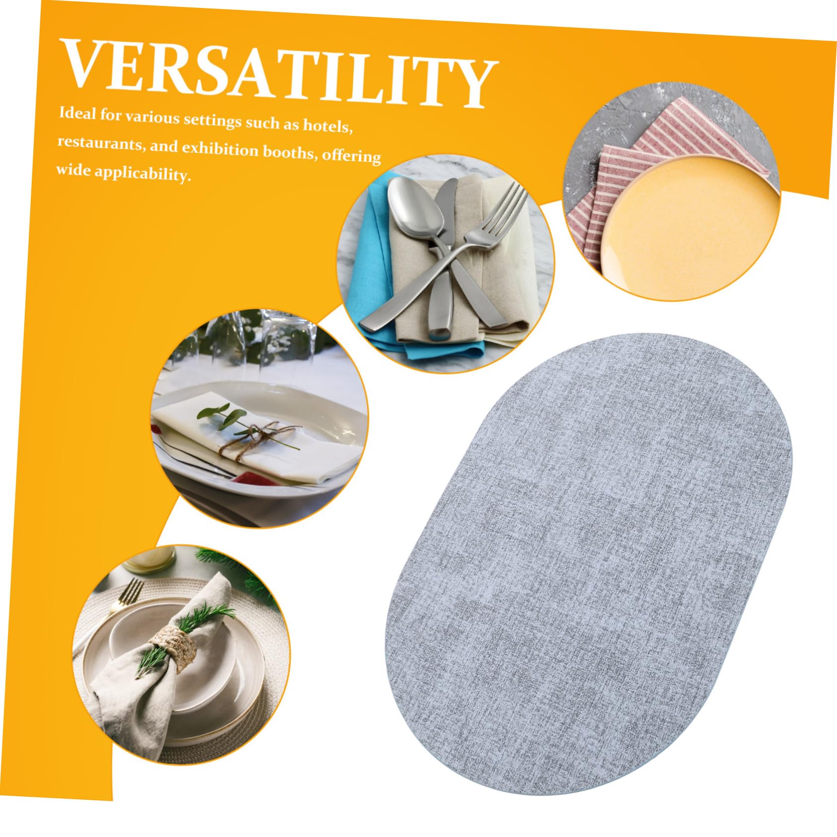 GLEAVI Set di 6 Tovagliette Ovali in Similpelle Impermeabili e Lavabili Design Raffinato per Protezione Tavolo da Pranzo Resistente al Calore Uso Domestico e Ristorante