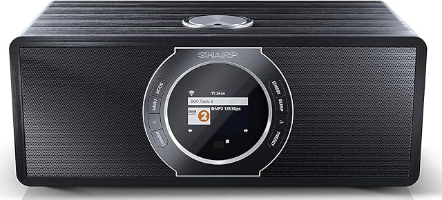 Sharp DR-I470(BK) PRO 30W Internet DAB+ FM Stereo Digital Radio with Wi-Fi, Bluetooth, Alarm, TFT Colour Display & Remote Control - Black