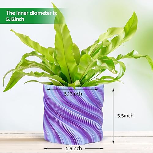 Miniatura 2 de Macetas de interior. Macetas de 6.5 pulgadas para plantas de interior. Macetas roscadas de color degradado para plantas de interior. Macetas de