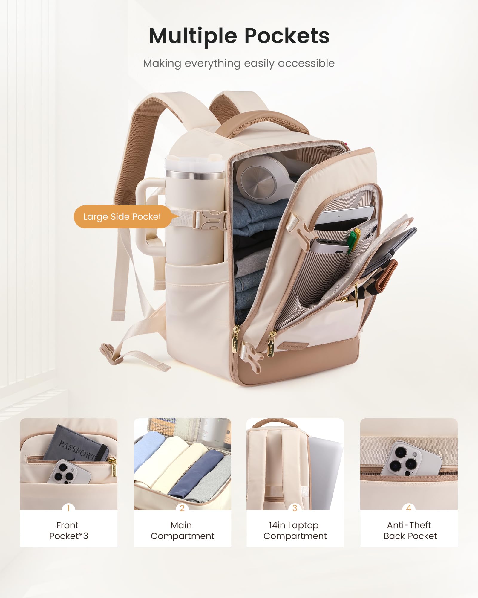 LOVEVOOK Ryanair - Mochila para equipaje de mano (40 x 20 x 25 cm, 20 L)