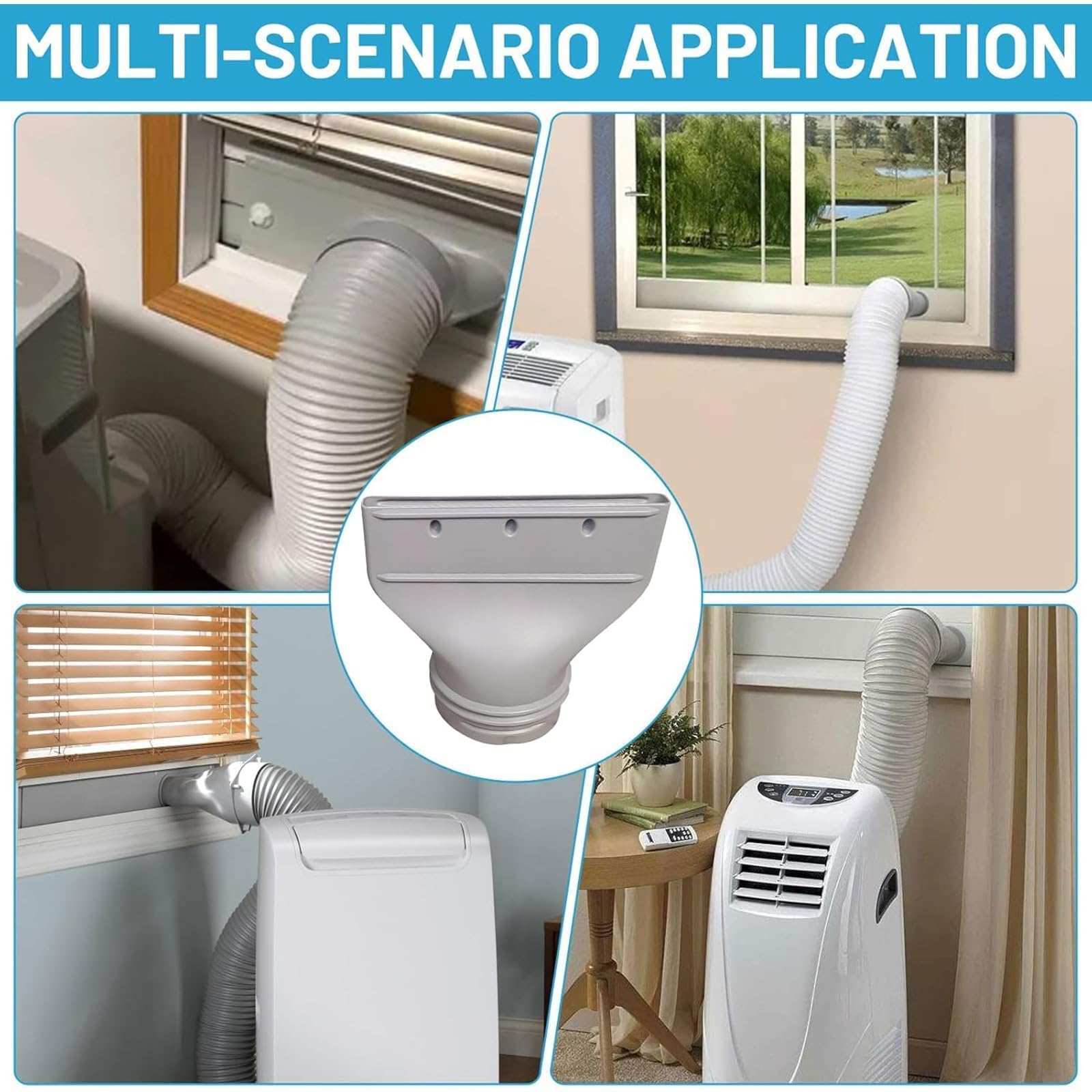 Adaptateur tuyau climatiseur mobile – Raccord plat pour tuyau d’échappement