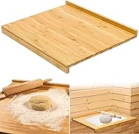 YYRZZ Reversible Bamboo Pastry Board with Lip - 19.68x16.14 Inch Large 2-in-1 Kneading Rolling Dough Cutting Board for Kitchen Counter