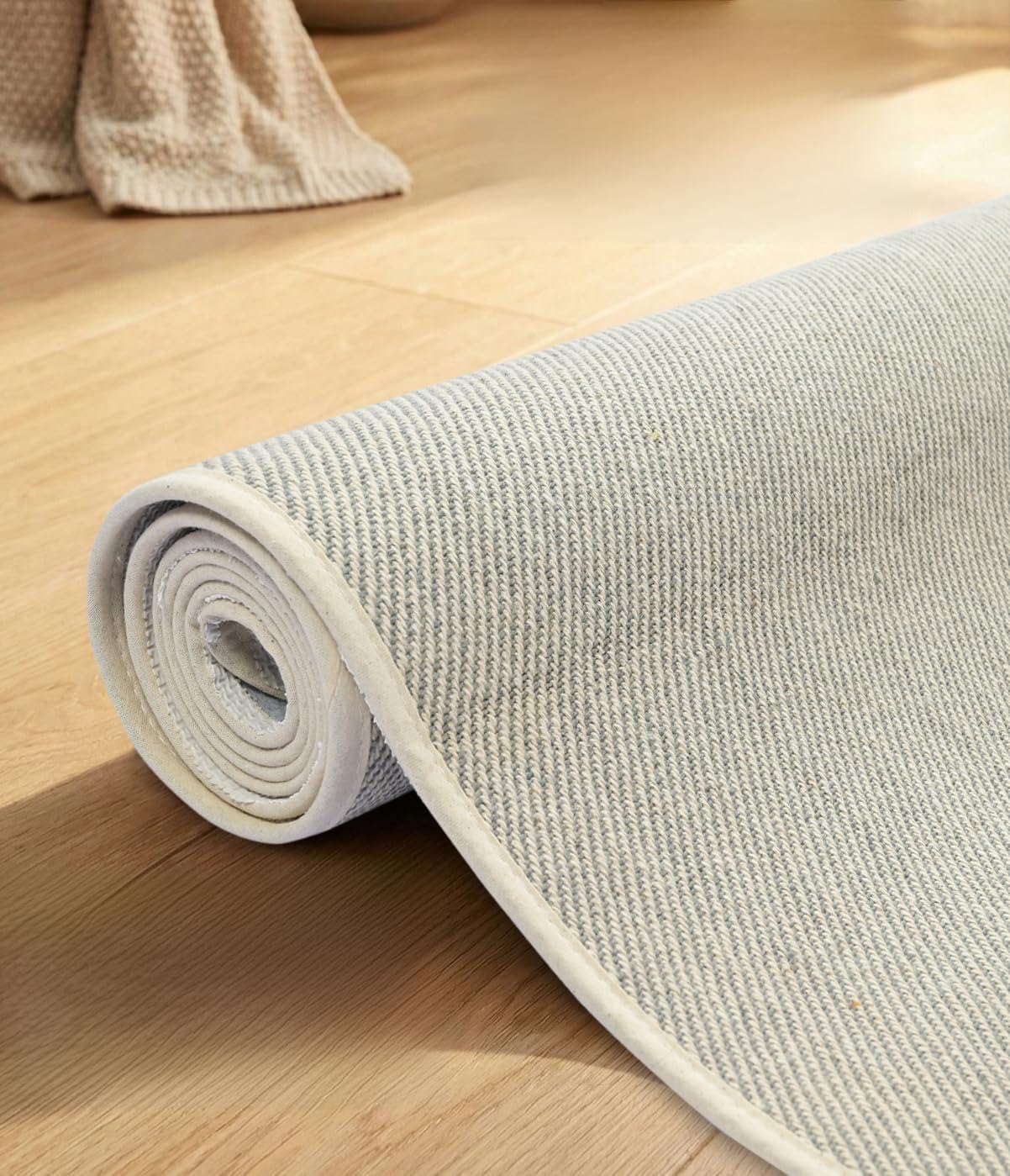 Saral Home Cotton Solid Antiskid Yoga Mat (Grey, 60x180 CM)