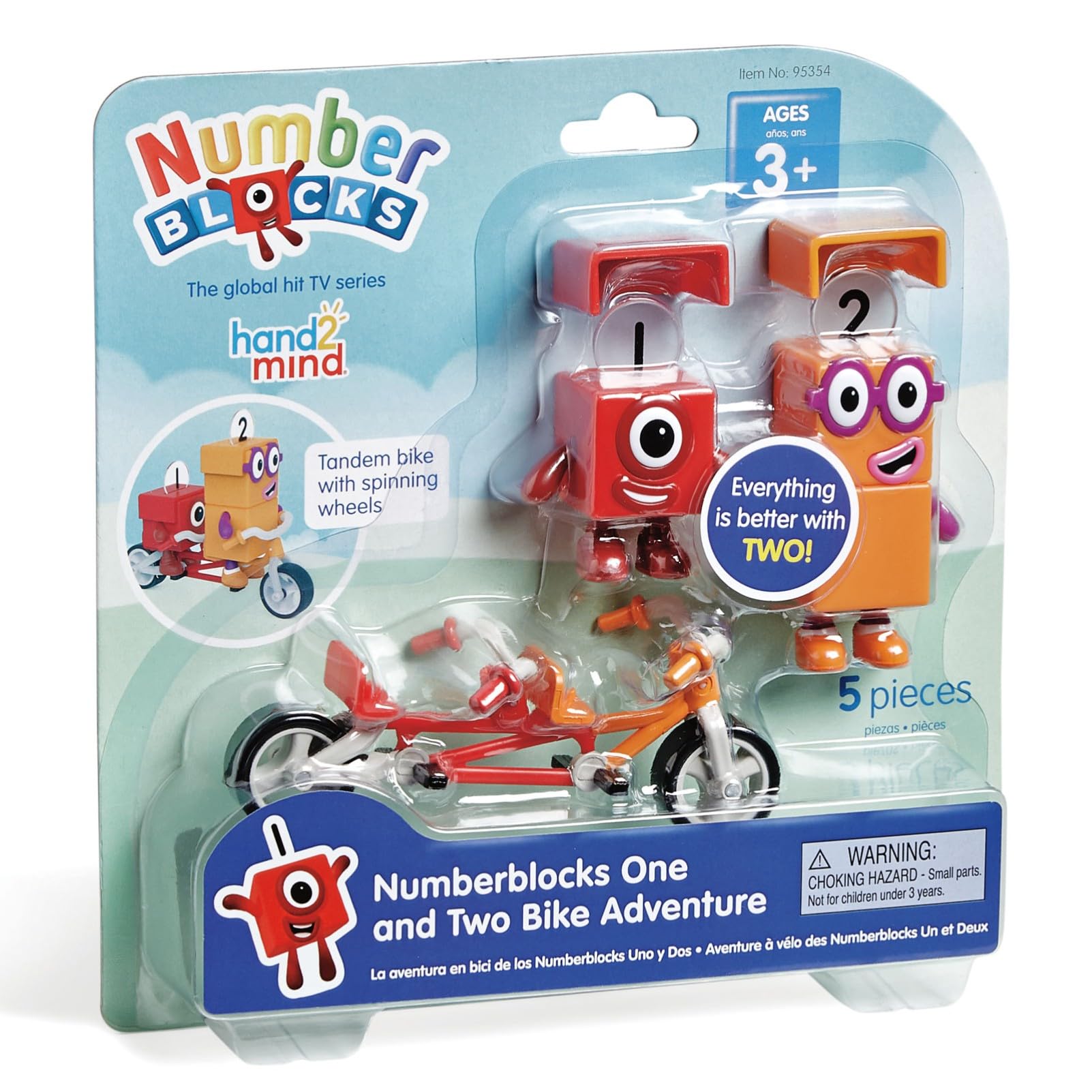Numberblocks One and Two Bike Adventure Number Blocks Character Figure with Bicycle 5 Pieces 95354 Authentic