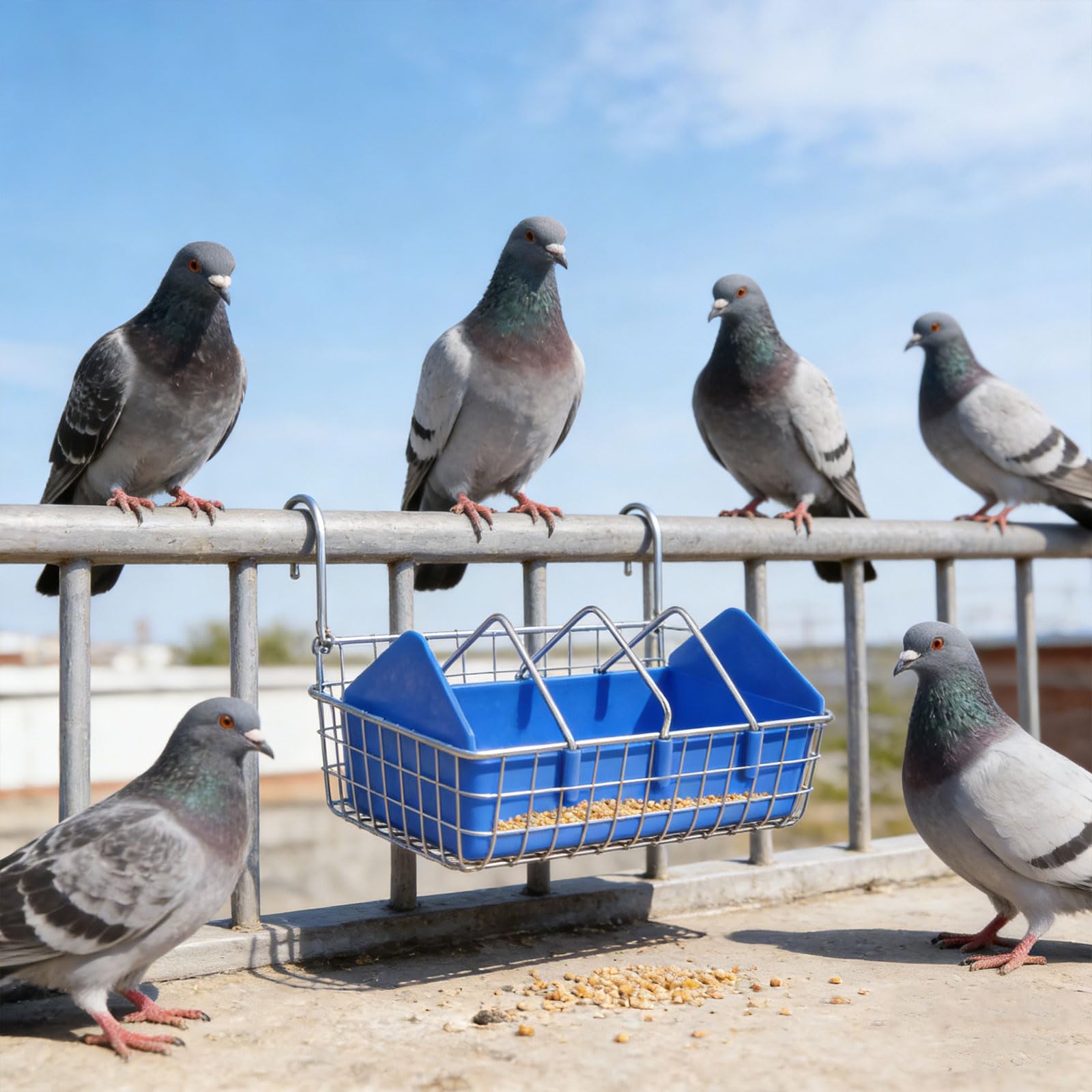 Verdickte Futterspender für Vögel, Tauben, Hühnerfutter, Brunnen für Vögel, Küken, Futternapf, Schlitzbehälter, Futterspender, Werkzeug