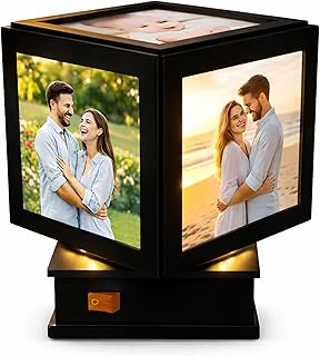 Personalized Rotating LED Table Lamp with Photos | Customised Decorative Plastic Photo Lamp for Home & Bedroom | Unique Gi Price In India