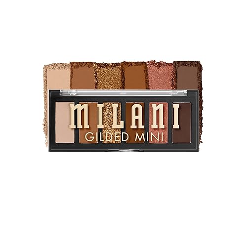 Milani Mini paleta de sombras de ojos dorada con 6 tonos mate y brillantes, problemas de champán