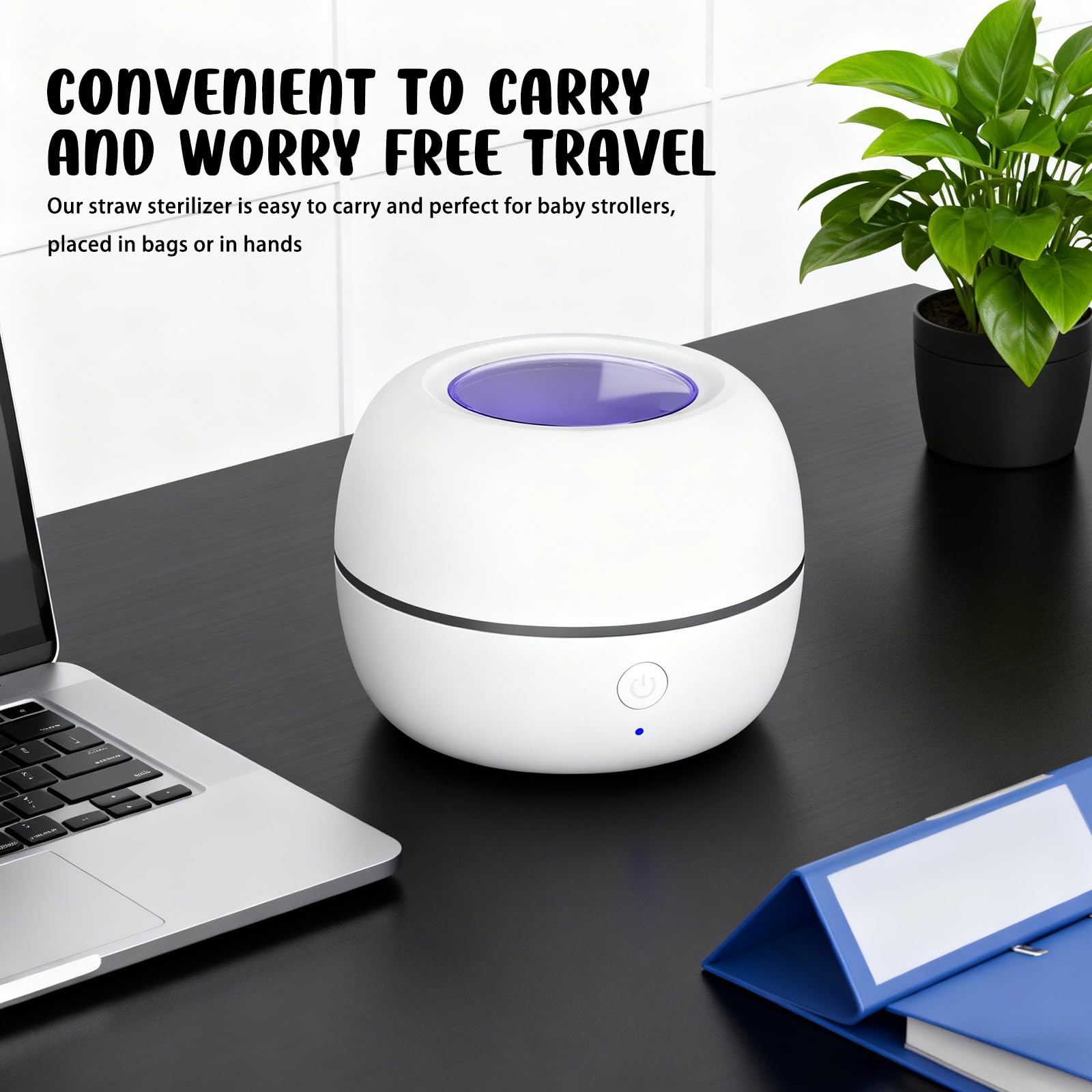 BAIFULAI Terilizzatore portatile per ciuccio: sterilizzatore UV ricaricabile USB, mini esterilizador Portátil De Uv disinfettante per ciuccio, tappi per le orecchie e altri piccoli pezzi (bianco)
