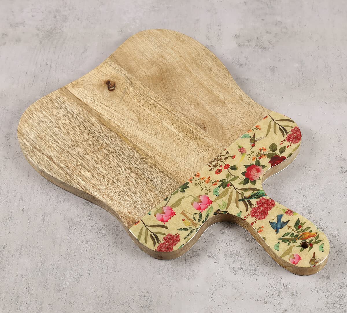 India Circus by Krsnaa Mehta Bird Land for Fruits, Vegetables, Multipurpose Cheese Mango Wood Chopping Cutting Board for Kitchen Serving Platter 1