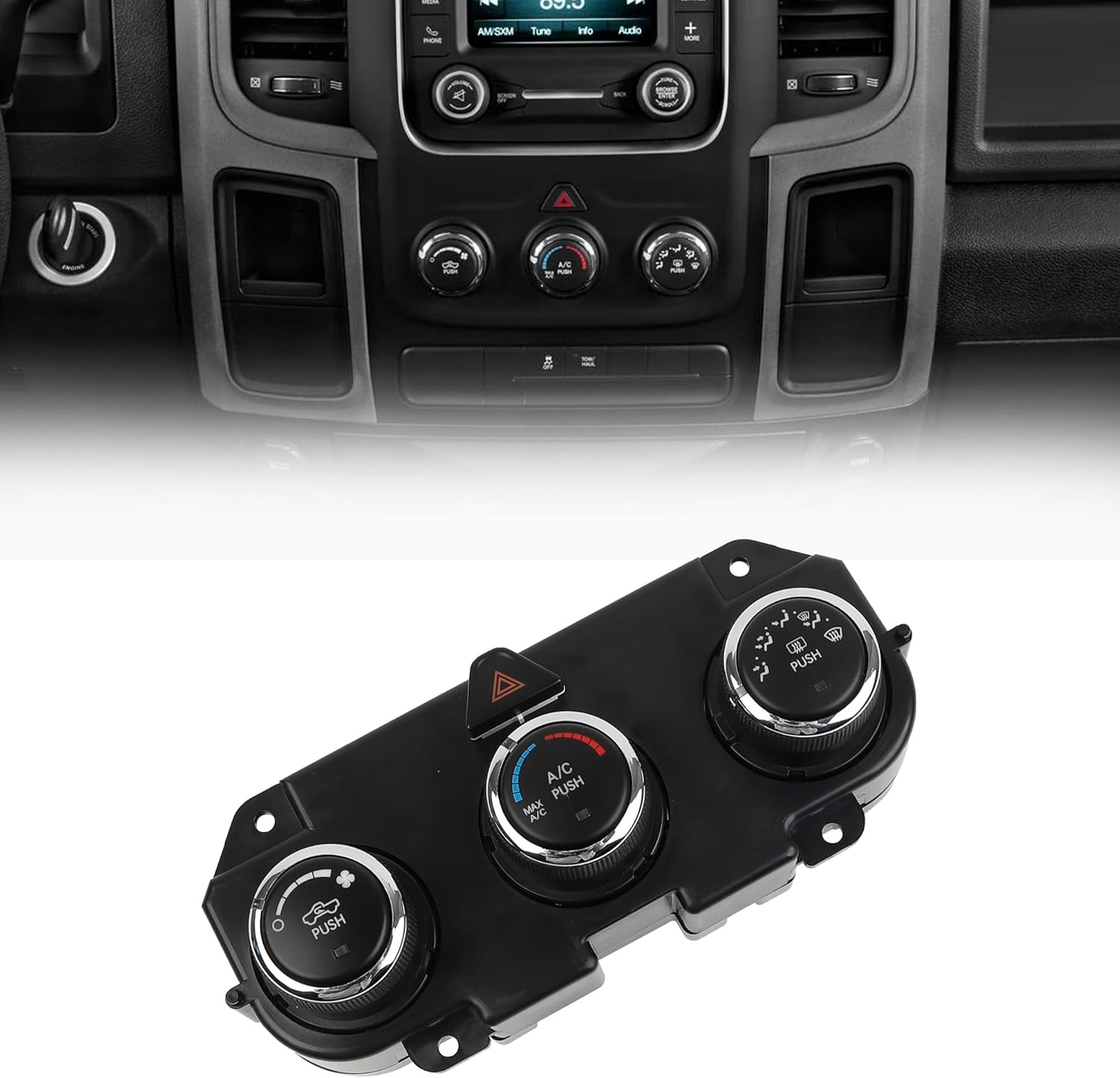 Dasbecan AC Heater Climate Control Module Switch Panel Compatible with 2013-2018 Dodge Ram 1500 2500 3500 Replace# 68268189AA 68105021AC 68105021AF 68226600AA 68105021AD 68105021AE