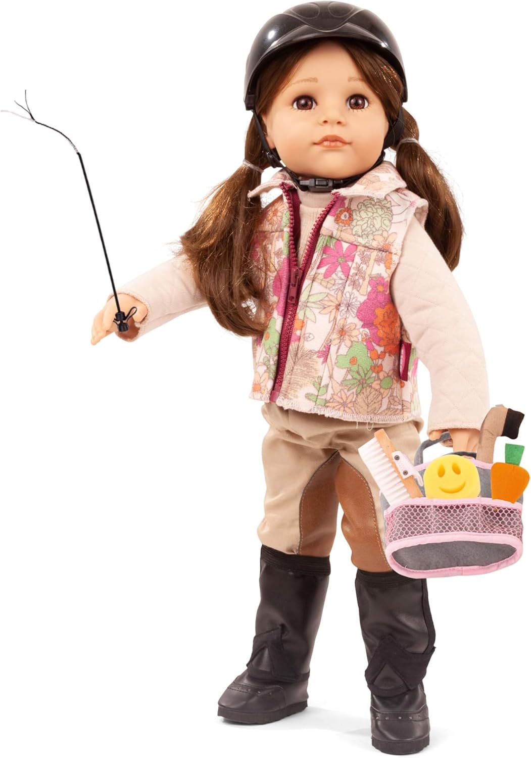 Gotz 2459008 Hannah Loves Horseback Riding - 19.5" Tall All Vinyl poseable Standing Doll with Long Brown Hair to wash & Style